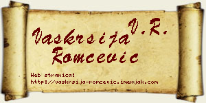 Vaskrsija Romčević vizit kartica